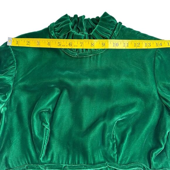 Vintage Green Velvet 60’s Maxi Dress Size 10 - Picture 9 of 17